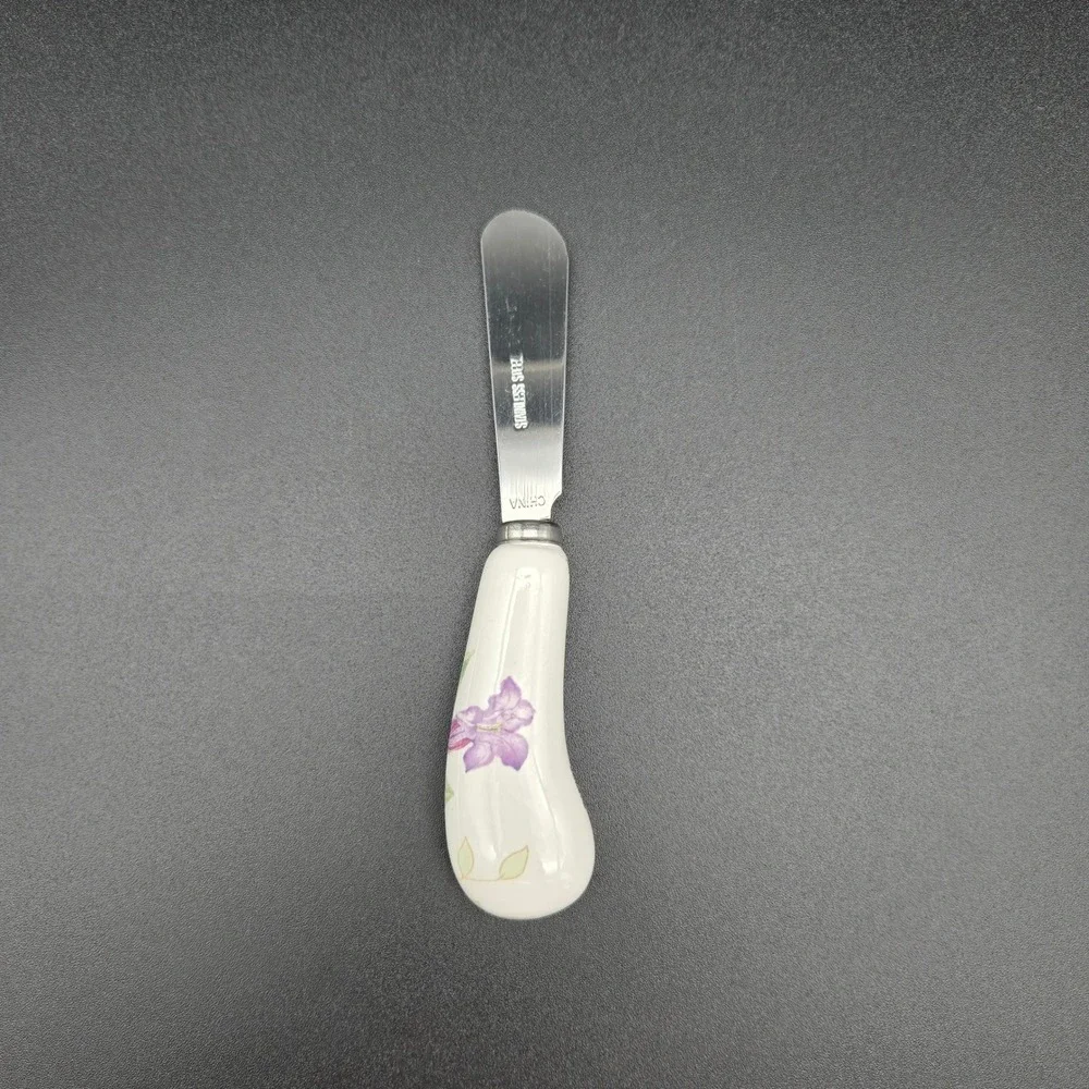 Lenox Butterfly Meadow Single Cheese Spreader Floral Ladybug Cottagecore